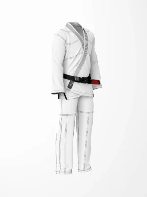 Standard White Brazilian With Black Thread Jiu Jitsu Gi (Bjj Gi)