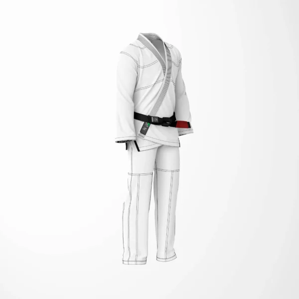 Standard White With Black Thread Brazilian Jiu Jitsu Gi (Bjj Gi)