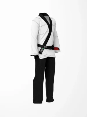 Zeprum Standard White Brazilian With Black Thread Jiu Jitsu Gi (Bjj Gi)