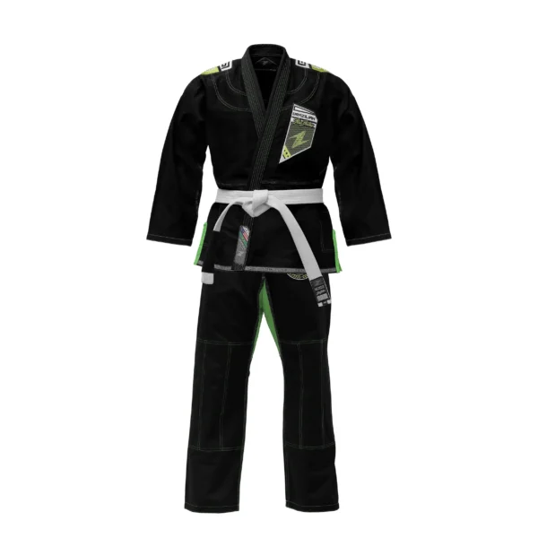 Zeprum Premium Brazilian Jiu Jitsu Gi (Bjj Gi) Black With Green