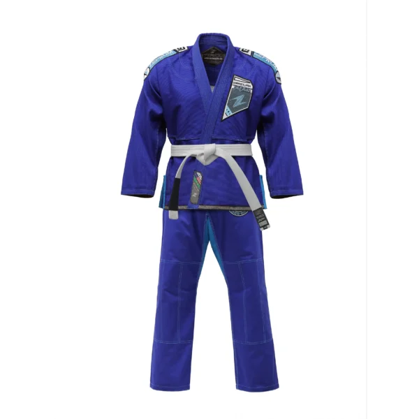 Zeprum Premium Blue With Grey Brazilian Jiu Jitsu Gi (Bjj Gi)