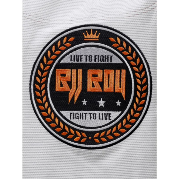 Zeprum Premium White With Orange Brazilian Jiu Jitsu Gi (Bjj Gi)