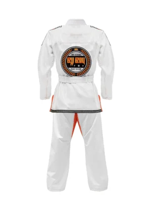 Zeprum Premium White With Orange Brazilian Jiu Jitsu Gi (Bjj Gi)