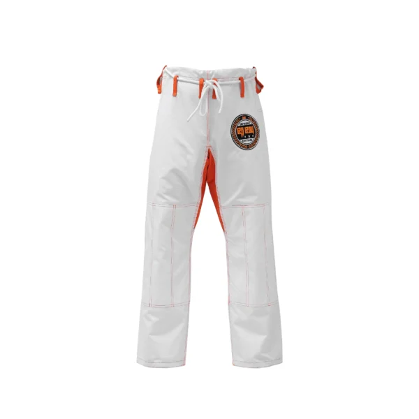 Zeprum Premium White With Orange Brazilian Jiu Jitsu Gi (Bjj Gi)
